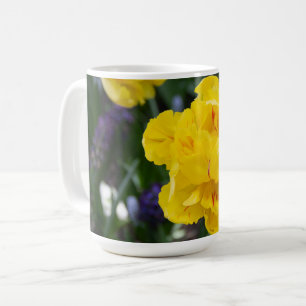 Cute yellow tulips in the garden coffee mug