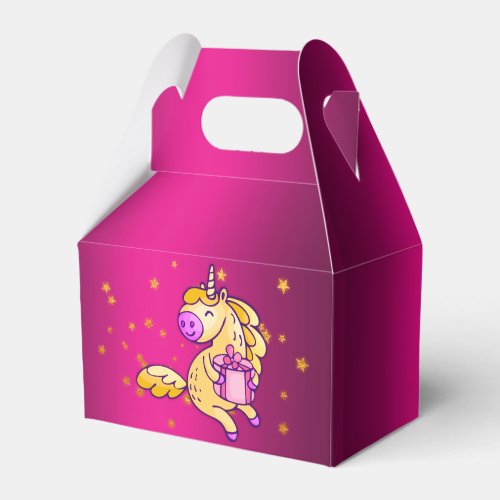 Cute Yellow Unicorn on Pink