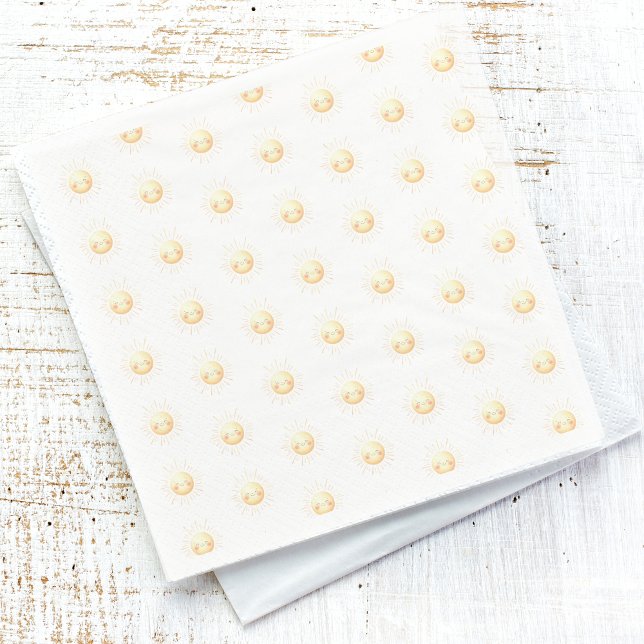 Cute Yellow Watercolor Sunshine Boho Whimsical Napkins (Creator Uploaded)