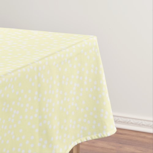 Cute Yellow  White Confetti  Polkadots Tablecloth