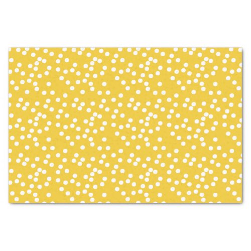 Cute Yellow  White Confetti  Polkadots Tissue Paper