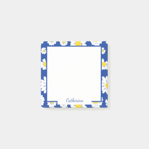 Cute Yellow White Daisy Floral Flowers Personalize Post-it Notes