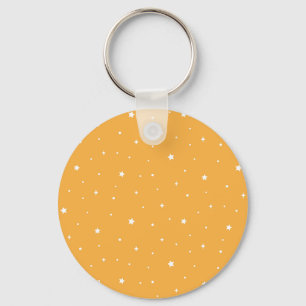 Cute Yellow White Starry Night Celestial Stars Keychain