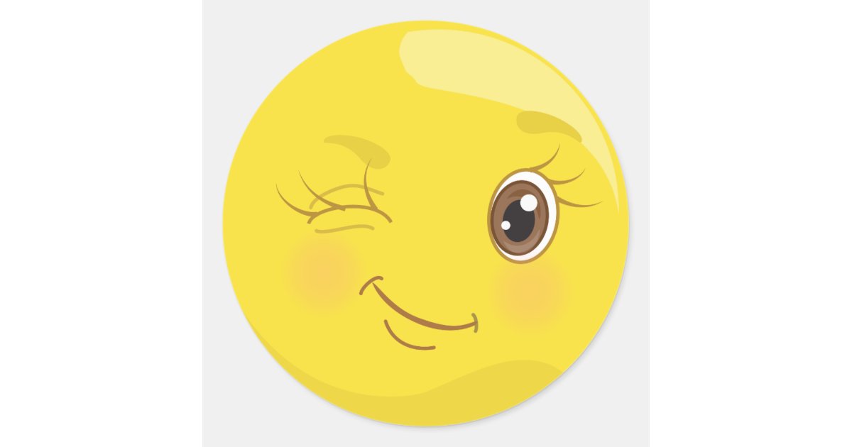 Cute Yellow Wink Emoji Stickers