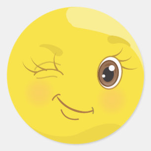 Cute Yellow Wink Emoji Stickers