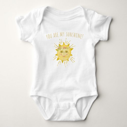 Cute Yellow You Are My Sunshine Baby Shower Gift Baby Bodysuit