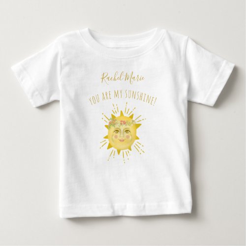 Cute Yellow You Are My Sunshine Baby Shower Gift Baby T_Shirt