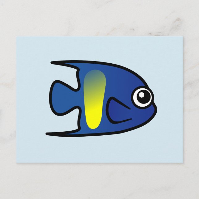 Cute Yellowbar Angelfish Postcard (Front)
