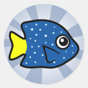 Cute Yellowtail Damselfish Classic Round Sticker