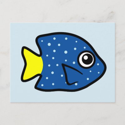 Cute Yellowtail Damselfish Postcard