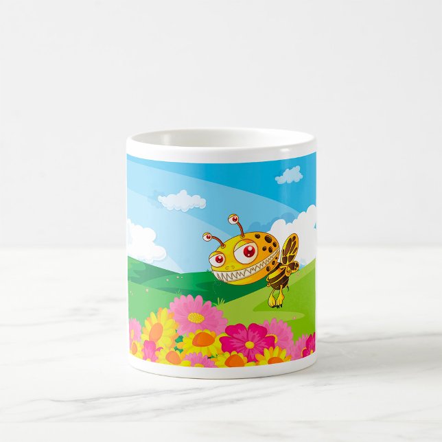  Cute Yet Creepy Monster Bee in a Flower Field  Coffee Mug (Creator Uploaded)