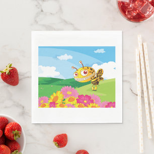  Cute Yet Creepy Monster Bee in a Flower Field  Napkins