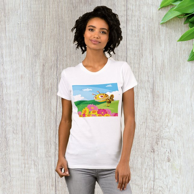  Cute Yet Creepy Monster Bee in a Flower Field  T-Shirt (Creator Uploaded)