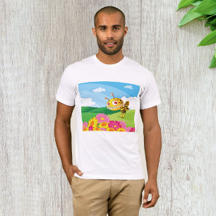  Cute Yet Creepy Monster Bee in a Flower Field  T-Shirt