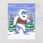 Cute yeti christmas in forest postcard<br><div class="desc">bigfoot yeti monster christmas, 
drawn fluffy furry friends, 
crazy smile halloween colorful, 
fun xmas cool cheerful , 
snow man cartoon snowman, 
fantasy symbol holiday sasquatch, 
animal adorable drawing mascot, 
winter funny art cute, 
creature snow happy illustration, 
yeti bigfoot monster christmas, </div>