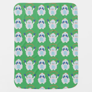 Cute Yeti Holiday Pattern Kids Baby Blanket