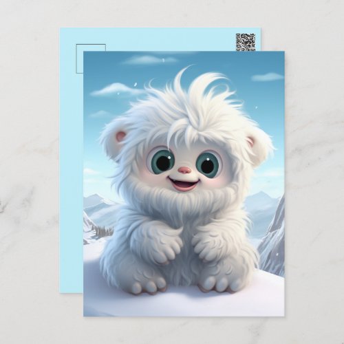 Cute Yeti in the Snow Postcard