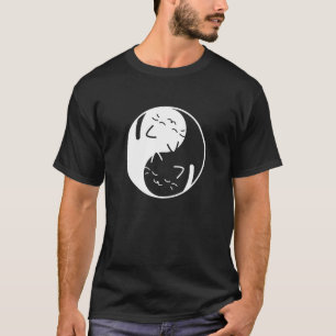 Cute  Yin Yang Cat Kitten Love Peace Yoga Tai Chi  T-Shirt