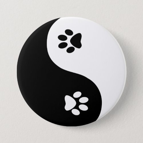 Cute Yin Yang Paws Button