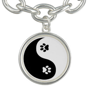 Cute Yin Yang Paws Charm Bracelet