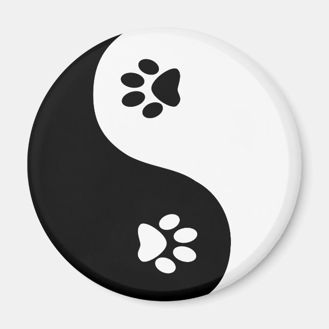 Cute Yin Yang Paws Magnet (Front)