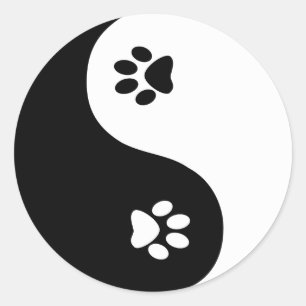 Cute Yin Yang Paws Sticker
