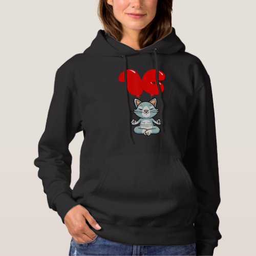 Cute Yoga Cat 16Th Birthday Kids Balloon Partypng Hoodie