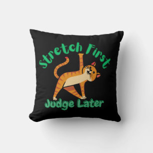Cute Yoga Cat Decorative Pillow – Stretch First