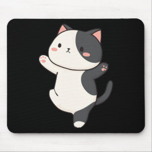 Cute Yoga Cat Illustration Mouse Pad