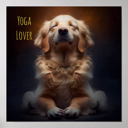 Cute Yoga Dog _ AI Poster