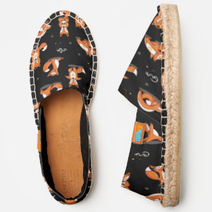 cute yoga foxes funny black espadrilles