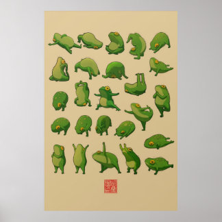 Cute Yoga Frog Poster