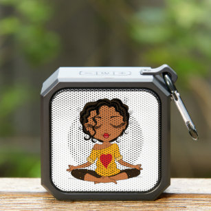 Cute Yoga Girl   Black Hair Bluetooth Speaker