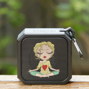 Cute Yoga Girl   Blonde Hair Bluetooth Speaker