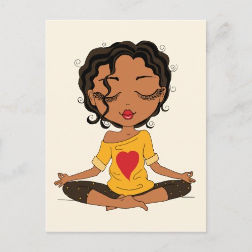 Cute Yoga Girl  Dark Brown Hair Postcard