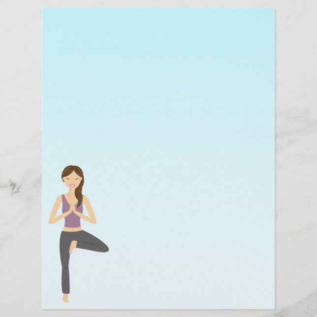 Cute Yoga Girl Doing The Tree Pose Illustration (Front)