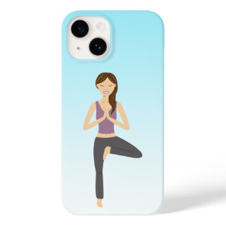 Cute Yoga Girl Doing The Tree Pose Illustration Case-Mate iPhone 14 Case