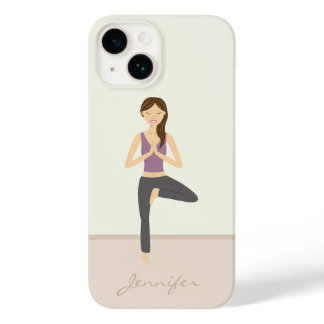 Cute Yoga Girl Doing The Tree Pose Illustration Case-Mate iPhone 14 Case