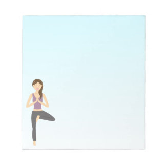Cute Yoga Girl Doing The Tree Pose Illustration Notepad