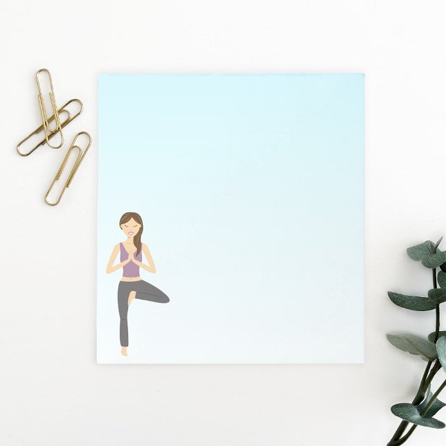 Cute Yoga Girl Doing The Tree Pose Illustration Notepad (Creator Uploaded)