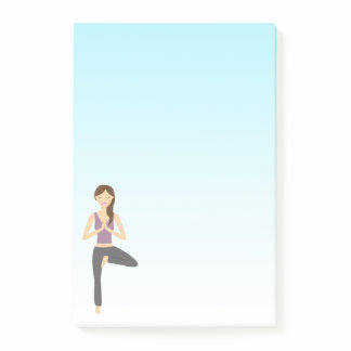 Cute Yoga Girl Doing The Tree Pose Illustration Post-it Notes