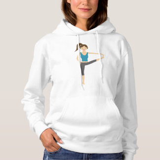 Cute Yoga Girl In Extended Hand To Toe Pose Hoodie
