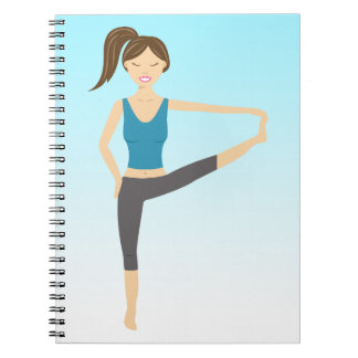 Cute Yoga Girl In Extended Hand To Toe Pose Notebook