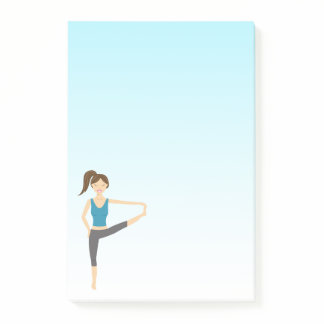 Cute Yoga Girl In Extended Hand To Toe Pose Post-it Notes