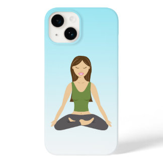 Cute Yoga Girl Sitting In Lotus Pose Illustration Case-Mate iPhone 14 Case
