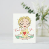 Cute Yoga Girl Thank You | Blonde Hair Postcard (Standing Front)