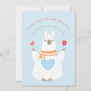 Cute Yoga Llama Baby Shower Thank You Card