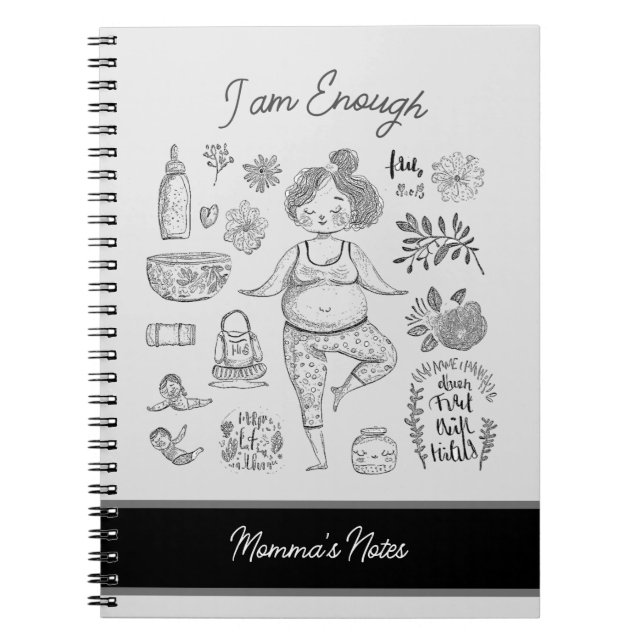 Cute Yoga Mom Coloring Notebook (Front)