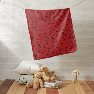 cute yoga pet dog pattern red background baby blanket