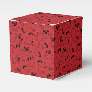 cute yoga pet dog pattern red background favor boxes